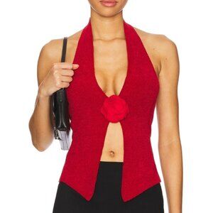 With Jean Rose Top Red